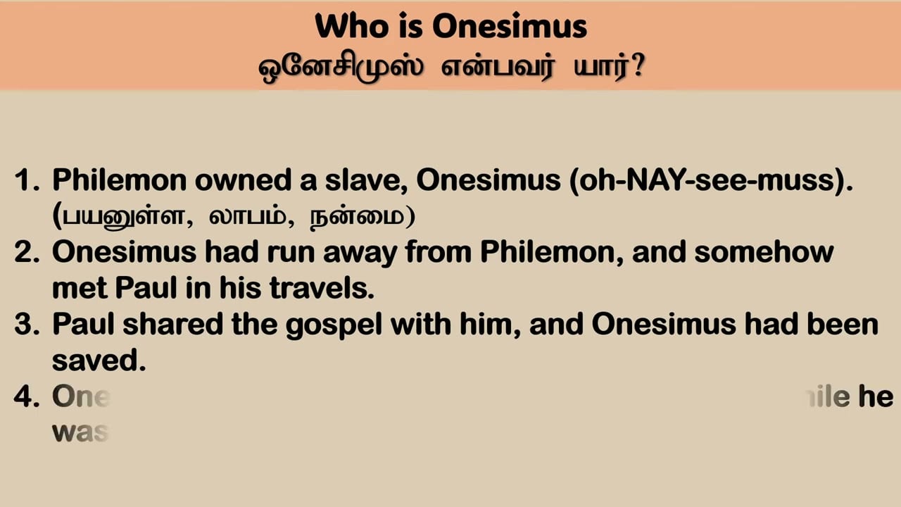 Copy of BIBLE STUDY: LESSONS LEARNED FROM LIFE OF Philemon