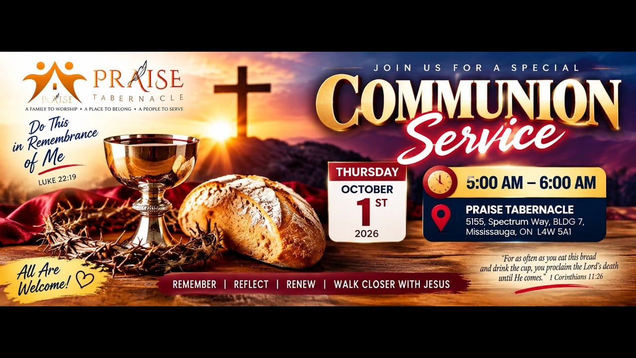 OCTBER 1st  2026 @ 5:00 AM - COMMUNION SERVICE